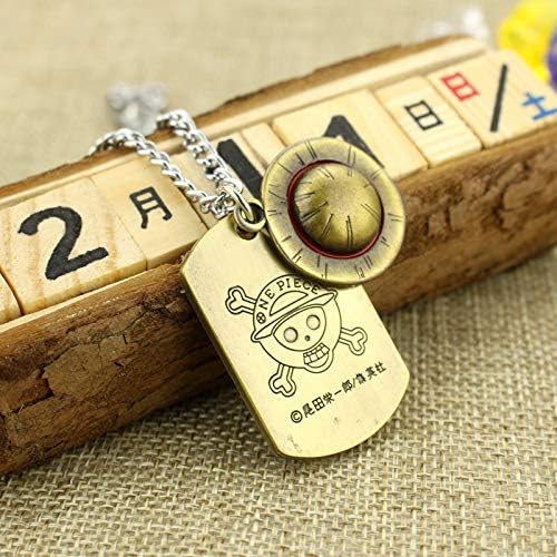 MEETCUTE Anime One Piece Luffy Skeleton The Straw Hat Pirates Rope Chain Pendant Necklace