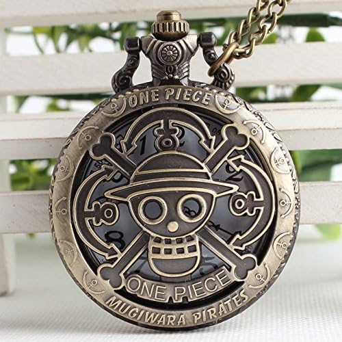 VIGOROSO One Piece Anime Vintage Antique Bronze Steampunk Quartz Pocket Watch