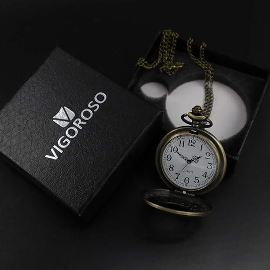 VIGOROSO One Piece Anime Vintage Antique Bronze Steampunk Quartz Pocket Watch